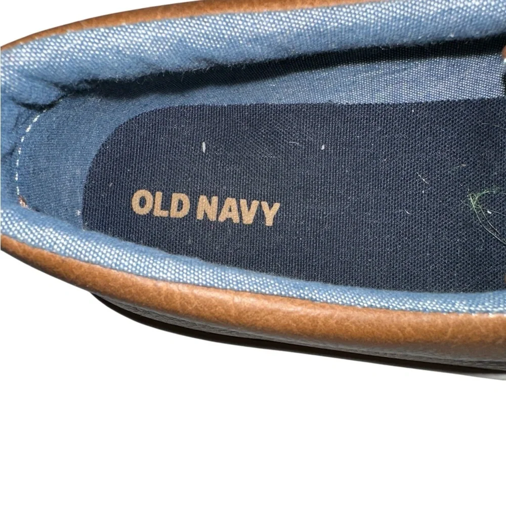 Old Navy Boys Cognac Slip-on Mock Lace Prep Shoes Size 2 Preowned